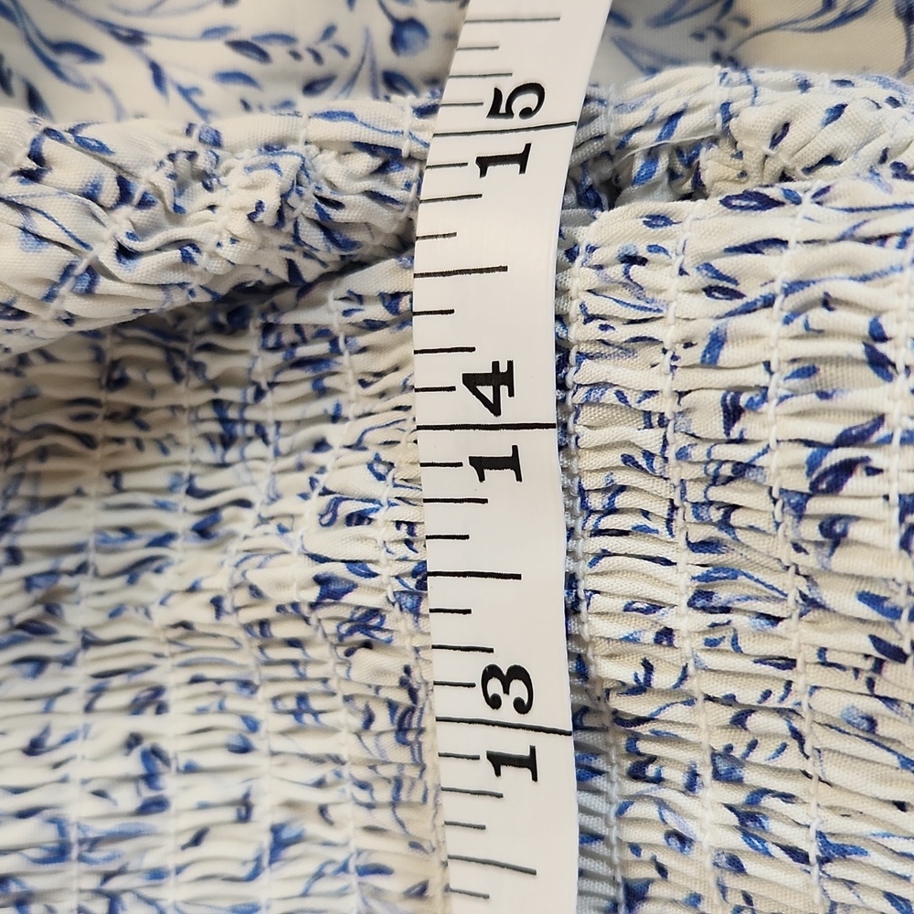 H&M White Blue Floral Strappy Dress XL NWT - Picture 7 of 8